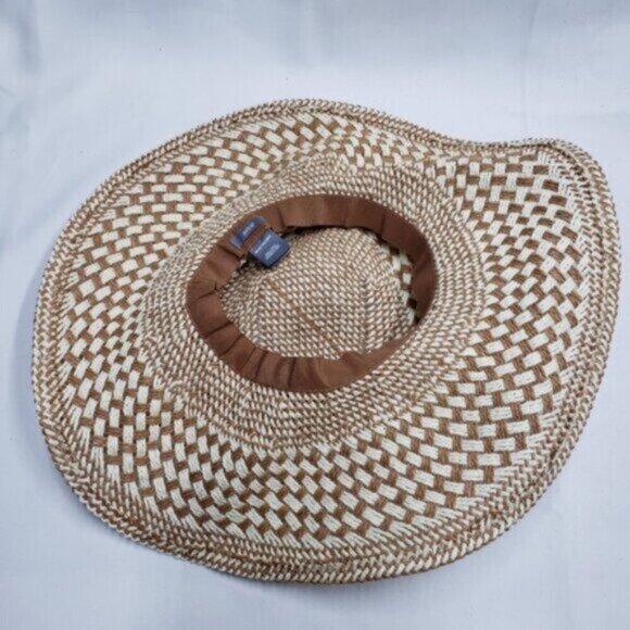 Aerie Paper Straw Beach Hat Big Floppy Neutral Summer Shade - Picture 7 of 13